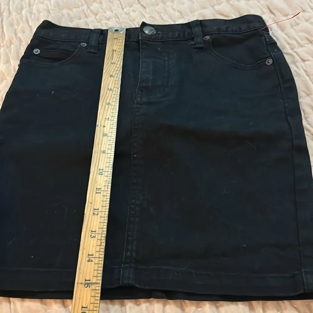 Free People Black Mini Skirt stretchy denim size 0